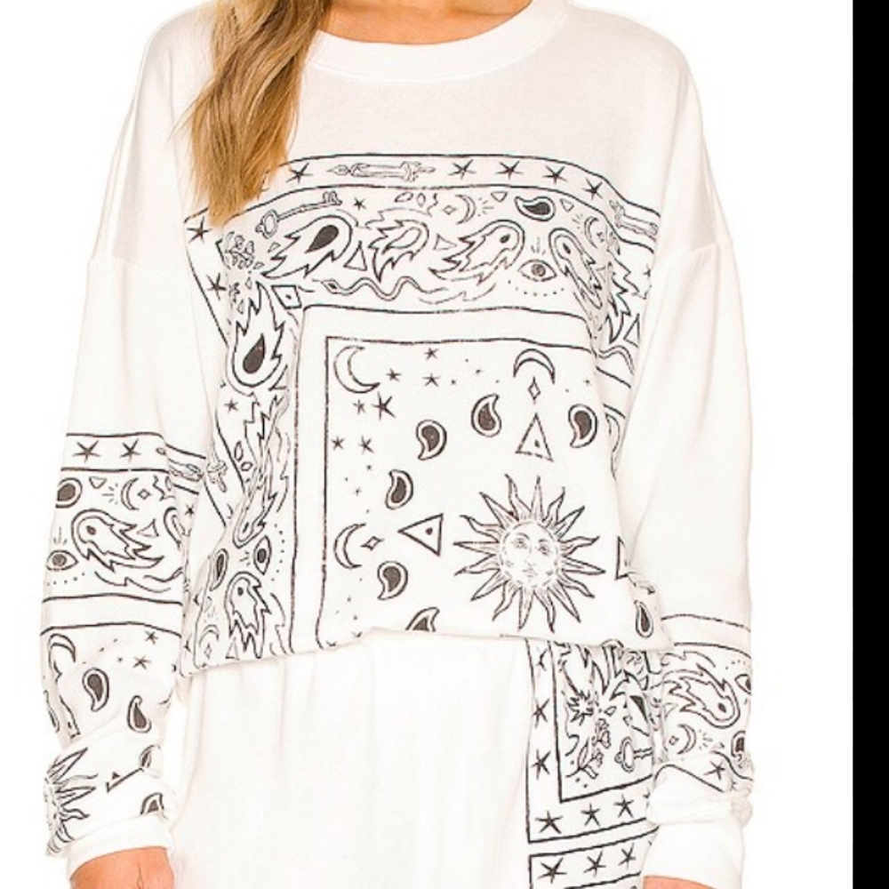 WILDFOX White Bandana Print Sweatshirt